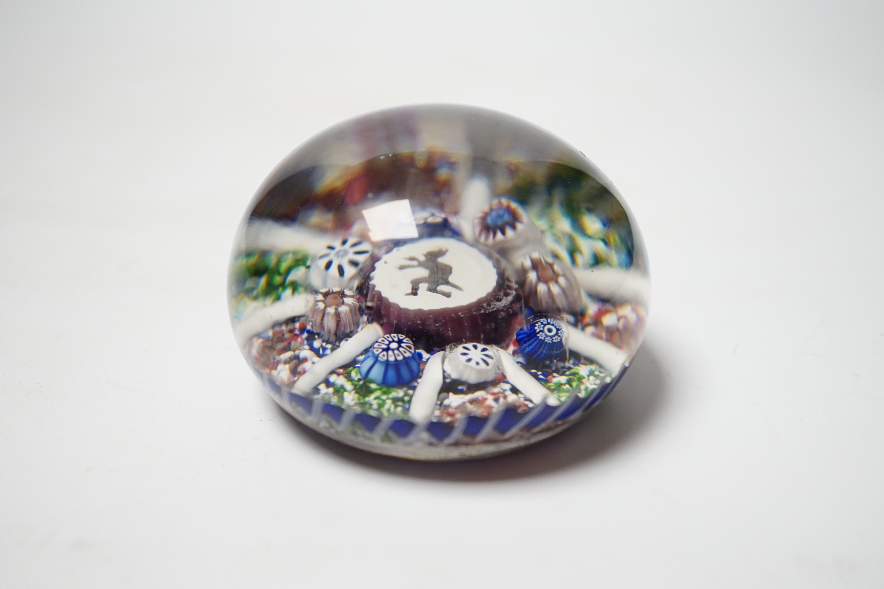 A St. Louis silhouette ‘devil’ paperweight, 8cm diameter